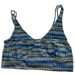 BLUE & GREEN MISSONI-TYPE SUMMER CROPPED TANK TOP